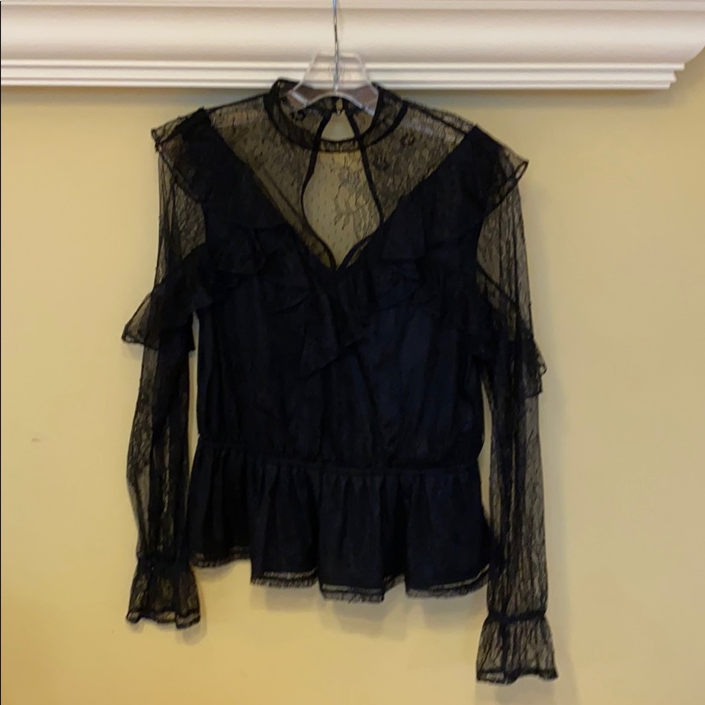 Black lace blouse by Express